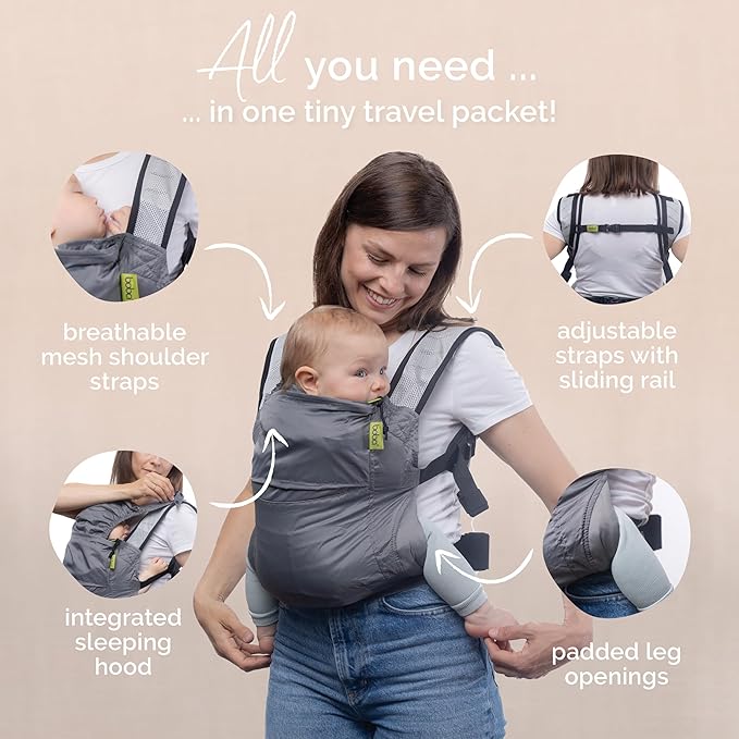 Boba Air Ultra-Lightweight Baby Carrier and Toddler Backpack - Baby Hiking Carrier 3 Months (15-45lbs) - Toddler Backpack and Baby Carrier (Grey)-CubbioJoy