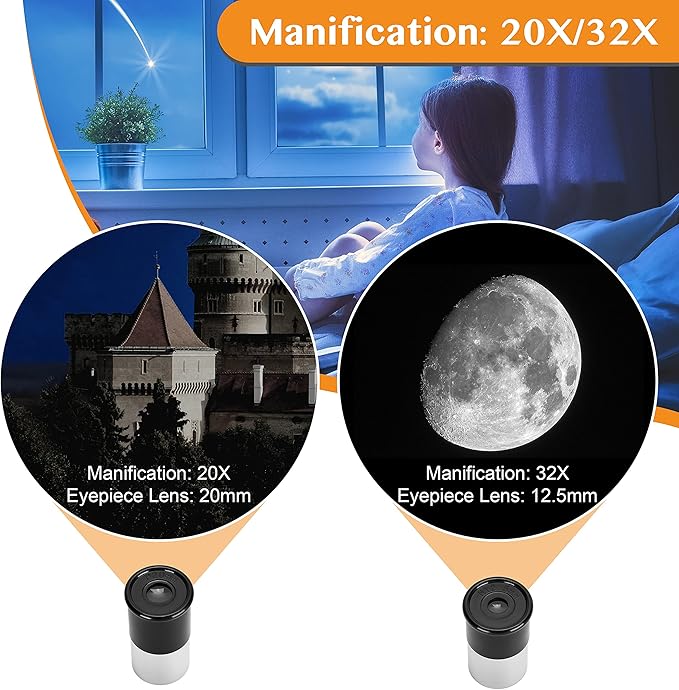 AOMEKIE Telescopes 40/400 with Tabletop Tripod 2 Eyepieces Portable Telescopes for Astronomy Beginners with Finderscope and Compass,Space, Gifts-CubbioJoy