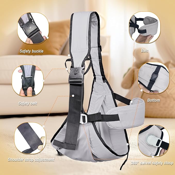 Baby Carrier Newborn to Toddler,Adjustable Baby Sling Carrier,Comfortable and Lightweight Toddler Carrier for 25-60 lbs,Ideal for Shopping Travelling-CubbioJoy