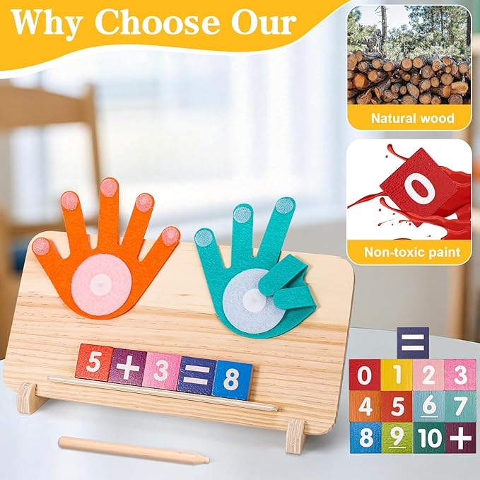 2 in 1 Math Toy for Toddlers 3 4 5 6 7,Addition and Subtraction Math Games for Kids 5-7,Math Manipulatives Kindergarten Preschool Classroom Must Haves Educational Number Blocks Learning Toys-CubbioJoy