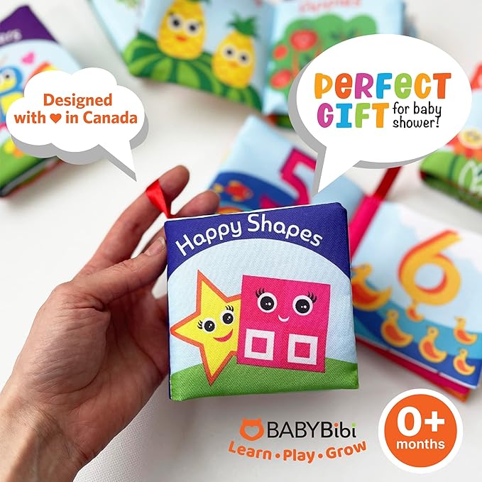 Cloth Books for Babies (Set of 6) - Premium Quality Soft Books for Babies. Touch and Feel Crinkle Paper. Cloth Books for Early Children's Development.-CubbioJoy