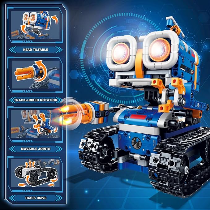 5in1 STEM Robot Building Kit, 560 PCS APP/Remote Control Mech RC Robotics for Kids Ages 8-12, Science Kit Coding Robots Toy Set, Birthday Gifts for Boys Age 8-14+-CubbioJoy