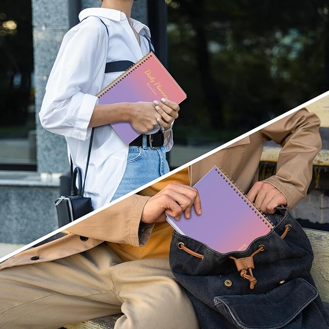 Cute Daily Planner Undated & To Do List Notebook for Work: With Hourly Schedule, 80 days Day on a Page Planner for Life Tasks - Day & Hour Agenda, Organizer Journal For Women or Men-CubbioJoy