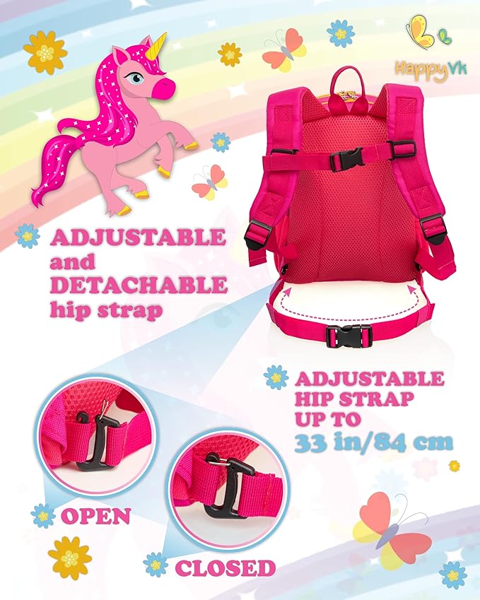 Backpack with Leash for Kids-Anti Lost Walking Toddler Leash-Unicorn design-for 1-4 Years Old Girls-CubbioJoy