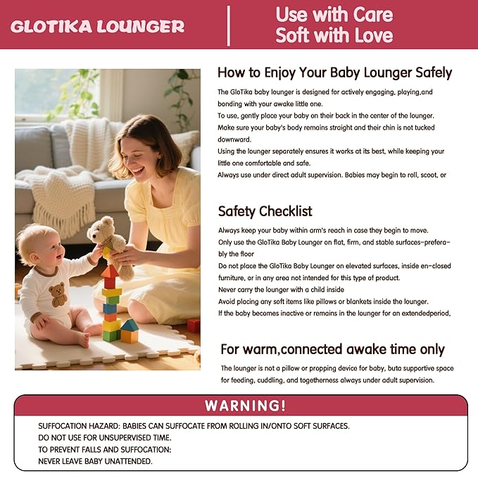 Baby Lounger, Foldable Infant Nest Pillow with Soft Memory Foam Mat, Cover with Adorable Pattern, Converts to Backpack for Easy Travel, 0-12 Months, Pink-CubbioJoy