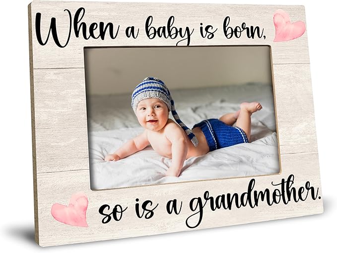 Baby Picture Frame, Ultrasound Picture Frames, When a Baby is Born So is a Grandmother, New Grandmother Gifts First Time 2025, Photo Frame 4x6(cream-coloured)-CubbioJoy