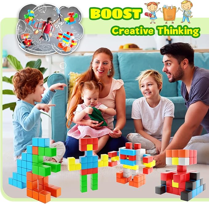 40pcs Magnetic Blocks for Toddler Toys, Magnetic Cubes Building Blocks Classroom Must Haves, STEM Preschool Sensory Magnet Toys for 3 4 5 6 Year Old Boys and Girls-CubbioJoy