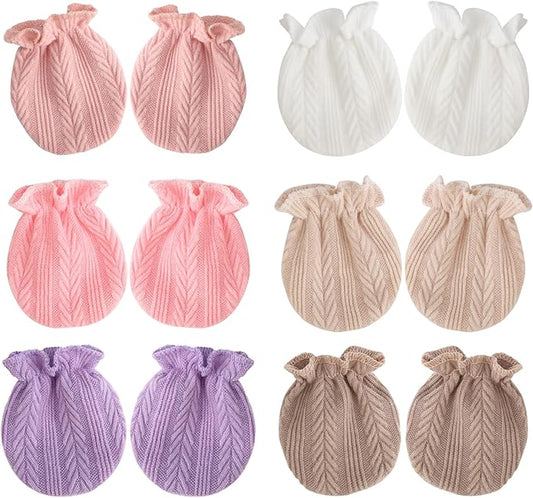 BQUBO Newborn Infant Toddler Mittens No Scratch Cotton Elastic Wrist Gloves Hypoallergenic for 0-6 Months Baby Boys Girls-CubbioJoy