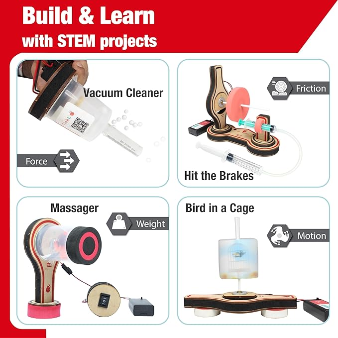 Butterfly EduFields 20in1 Motor Machines STEM Projects Kit for Kids Age Ages 5-7 6-8 8-10 | STEM Toys for Kids 5 6 7 8 9 10 Year Old | Robotics & Engineering Toys | Gift for 6 7 8 9 10 Year Old-CubbioJoy