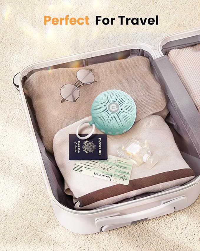 Dreamegg Sound Therapy Machine - Portable Sound Machine for Baby Adult, Features Powerful Battery, 21 Soothing Sound, Noise Canceling for Office & Sleeping, Sound Therapy for Home, Travel, Gift, Green-CubbioJoy