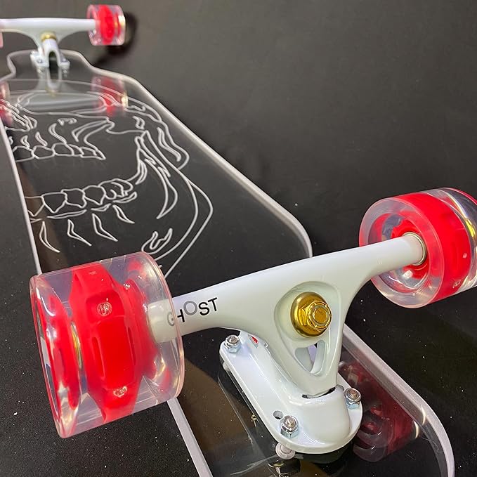 Clear Longboard Skateboard - Transparent Acrylic Long Boards with Light-Up LED Wheels for Smooth Rides - Ride The Streets in Style with Longboard Built for Beginners & Pros Alike-CubbioJoy