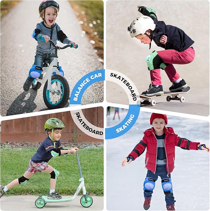 BOSONER Kids/Youth Knee Pad Elbow Pads for Roller Skates Cycling BMX Bike Skateboard Inline Rollerblading, Skating Skatings Scooter Riding Sports-CubbioJoy