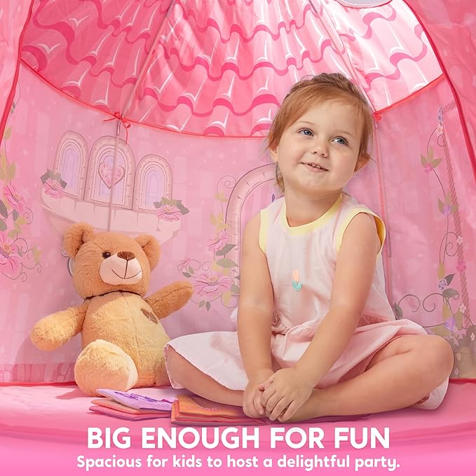JOYIN Princess Tent Girls Large Playhouse Kids Castle Play Tent for Children, Pop Up Play House for Toddlers Indoor and Outdoor Games-CubbioJoy