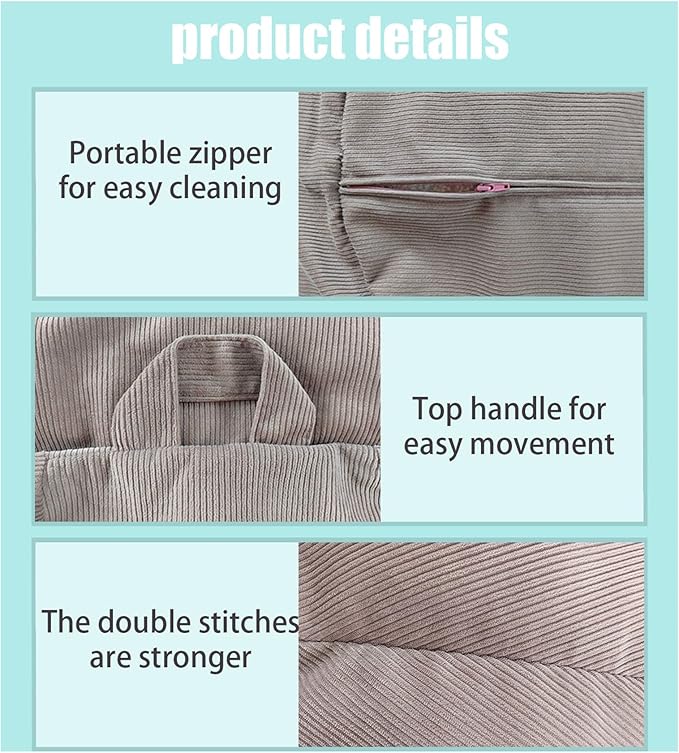 Bean Bag Chairs for Kids Chair Round Sofa Memory Foam Filling Reading Gaming Sofa for Living Room Bedroom-CubbioJoy