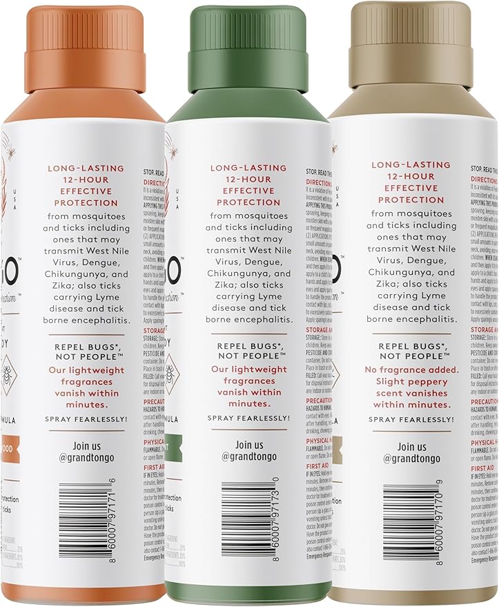 Insect Repellent Variety Pack, 12-Hour Mosquito & Tick Protection, Picaridin-Based, Water-Based, Lightweight, Quick-Drying, DEET Alternative, Face & Body Use, 3 Pack-CubbioJoy