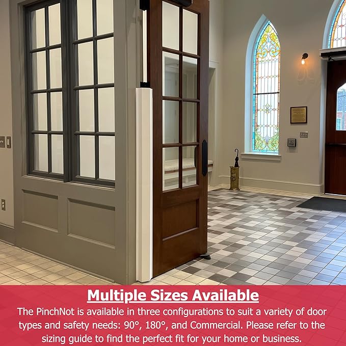 Cardinal Gates PinchNot 180 Degree Door Pinch Guard for Kids Safety-Door Hinge Protector for Babies-CSP24-Door Finger Pinch Shield Single for Front of Door-Child Proof Jamb-Made in USA-CubbioJoy