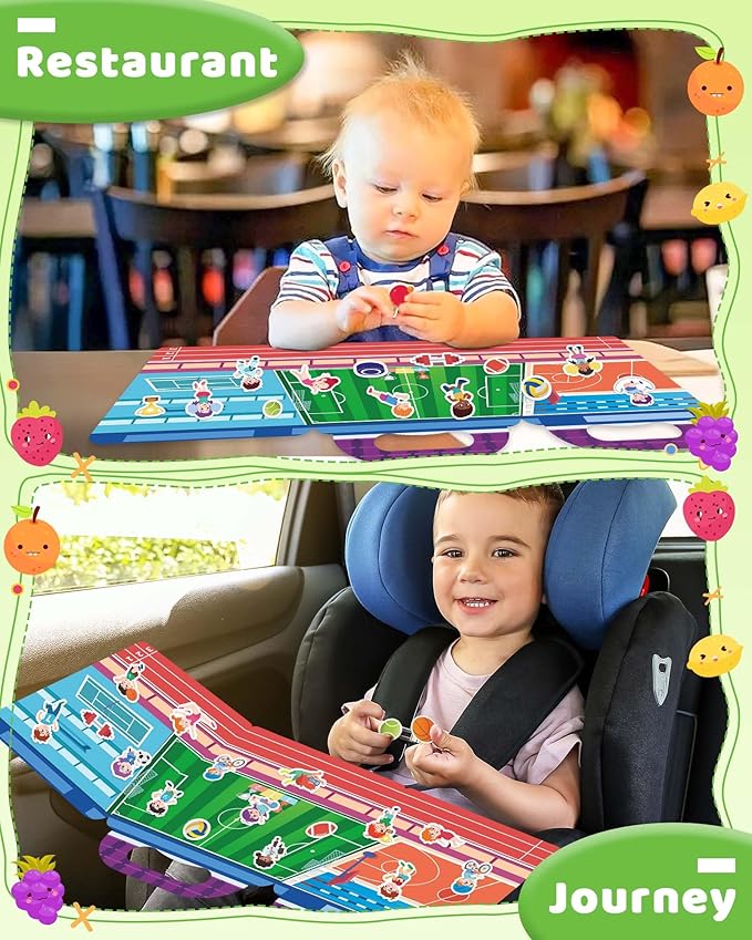 Benresive Reusable Sticker Book for Toddlers 2-4 Years, Fun Travel Stickers for Kids, Waterproof Sticker Books for Toddlers 1-3, Crafts Activities for Todddlers 1-3 2-4 3-5 - Sports-CubbioJoy