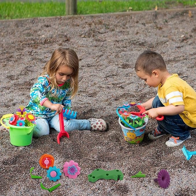 BIRANCO. Flower Garden Building Toys - Build a Bouquet Floral Arrangement Playset for Toddlers and Kids Gifts Age 3, 4, 5, 6 Year Old Girls, Educational STEM Toy (120 PCS)-CubbioJoy
