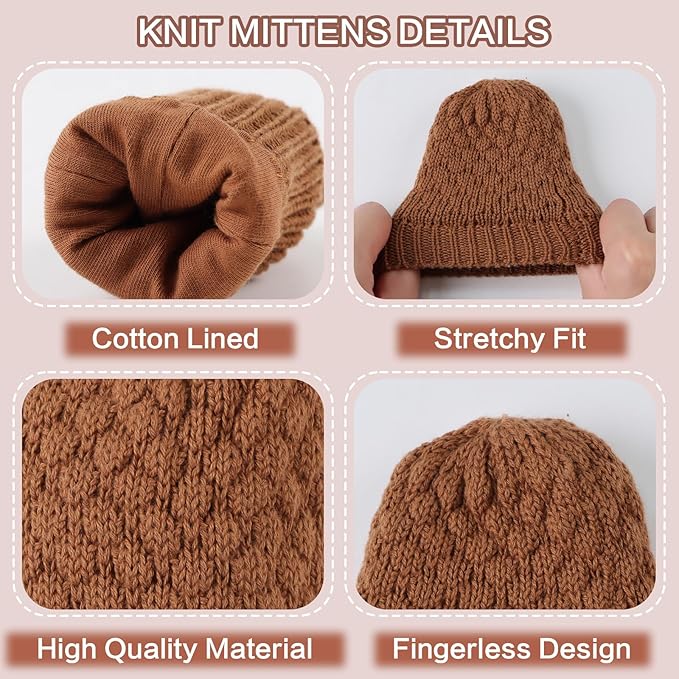 Baby Knit Mittens Toddler Boys Girls Gloves Winter Infant Newborn No Scratch Mitten 0-3 Years-CubbioJoy