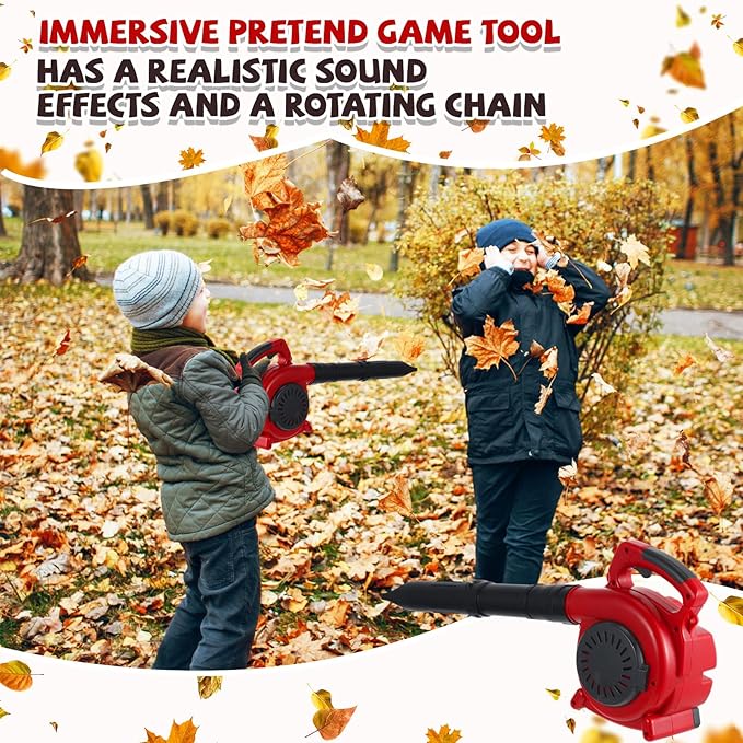 3 Pcs Toy Gardening Tool Set for Kids Toy Leaf Blower Weed Trimmer Hedge Trimmer Pretend Play Set with Lights and Sounds Birthday for Boys Girls-CubbioJoy