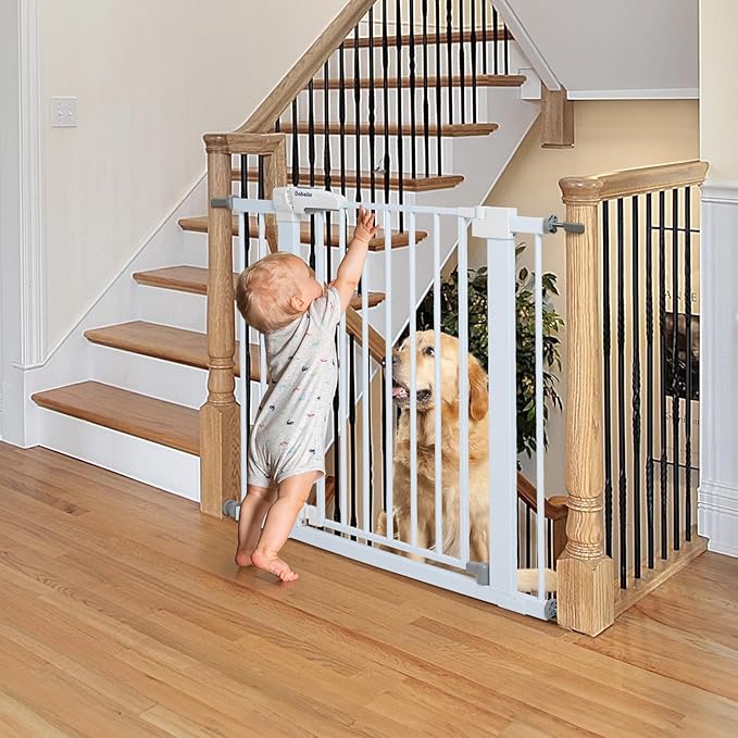 Babelio Baby Gate for Doorways and Stairs, 26''-40'' Auto Close Dog/Puppy Gate, Easy Install, Pressure Mounted, No Drilling, fits for Narrow and Wide Doorways, Safety Gate Door for Child and Pets-CubbioJoy