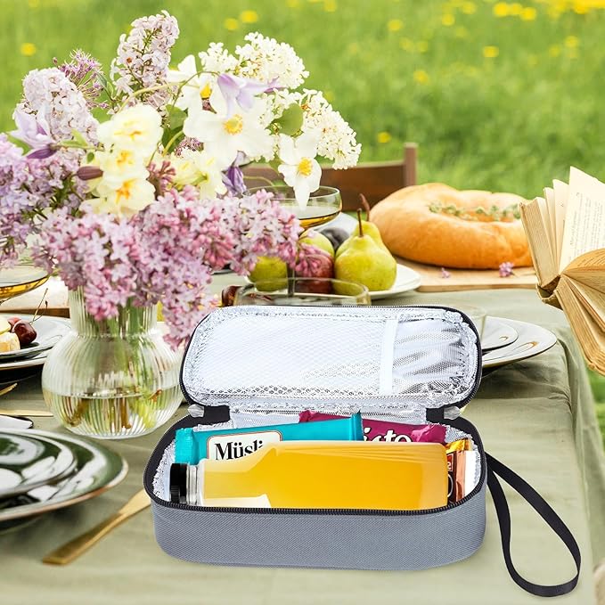 Breastmilk Cooler Bag with Ice Pack, Portable Insulated Breast Milk Storage Cooler Bag, Small Stylish Breastmilk Storage Bag Cooler with Wrist Strap (Grey)-CubbioJoy