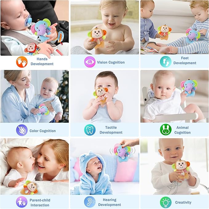 BLOOBLOOMAX Sock rattles for Babies 0-24 Months Baby Animal Foot Finder Educational Toys-CubbioJoy