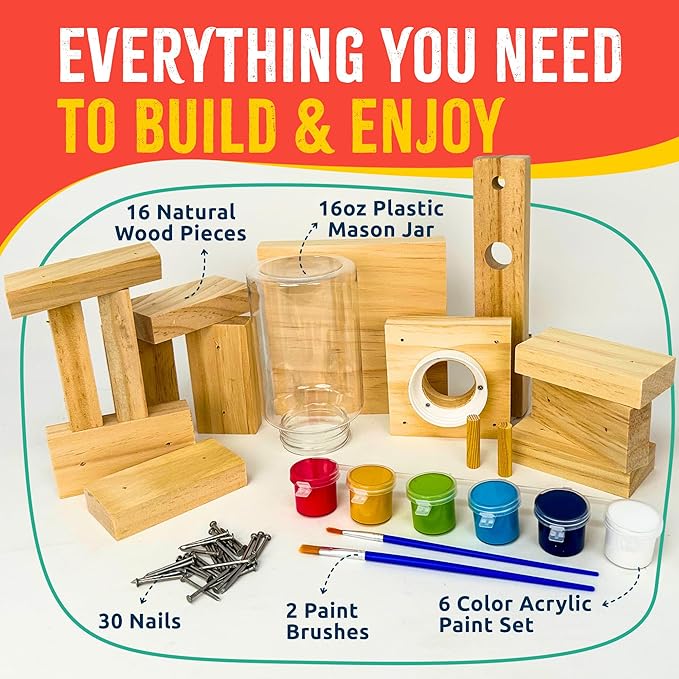 DIY Wood Building Kits, STEM Woodworking Kit for Kids, Creative Fun Craft Projects, Great Gift for Boys & Girls (Candy Dispenser, 1-Pack)-CubbioJoy