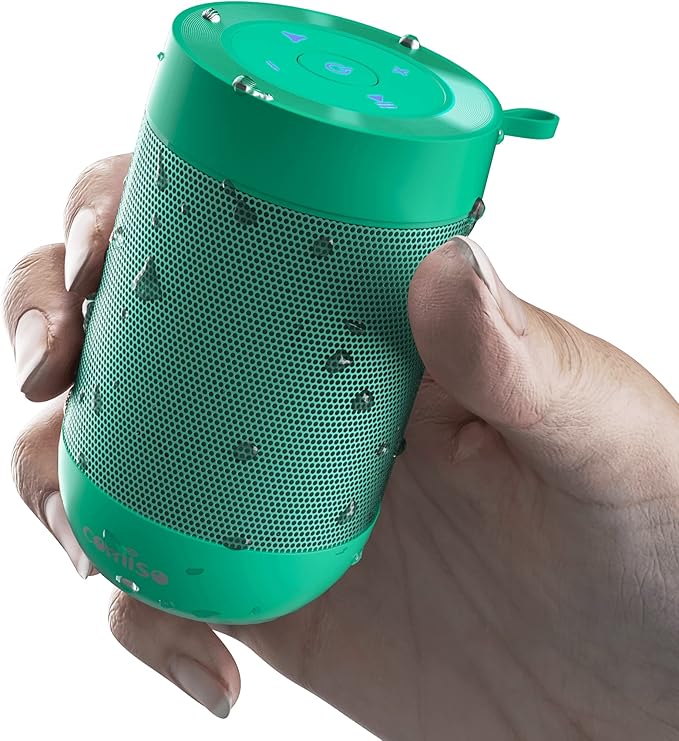 comiso Bluetooth Speaker with IP65 Waterproof,5.3 Bluetooth,TWS Pairing,Support TF Card,Portable Wireless Speaker for iPhone Samsung and More-Green-CubbioJoy