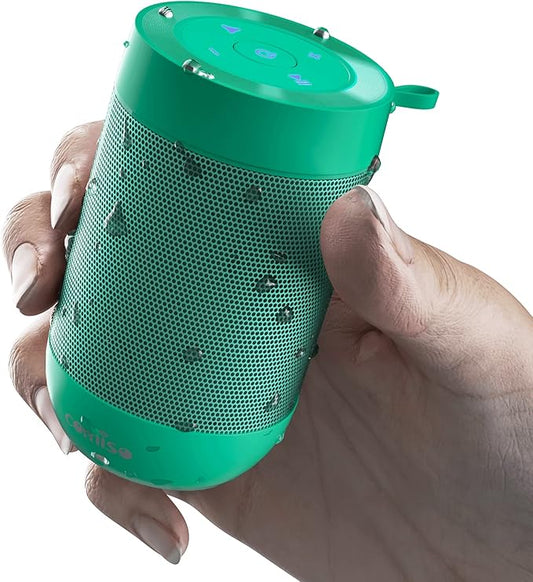 comiso Bluetooth Speaker with IP65 Waterproof,5.3 Bluetooth,TWS Pairing,Support TF Card,Portable Wireless Speaker for iPhone Samsung and More-Green-CubbioJoy
