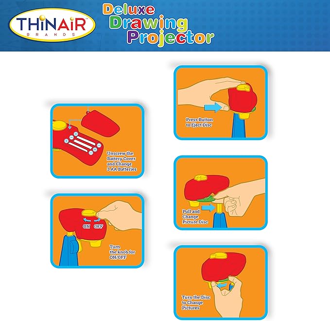 Drawing Projector for Kids 3 & Up | Preschool Tracing Projector Kit Includes 32 Animal Drawings on 4 Sturdy Discs, 8 Crayons & 1 Pad of Drawing Paper for Fun Play-Based Learning-CubbioJoy