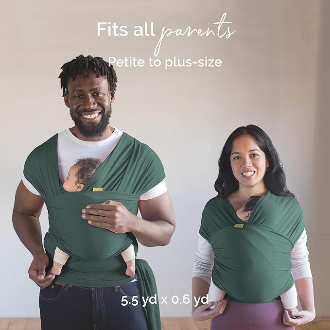 Boba Baby Wrap Carrier – Original Baby Sling Carrier for Newborns (7–35 lbs), Soft, Secure, Hands-Free & Ergonomic, Ideal for Comfortable Bonding, New Parents (Serenity Rainforest)-CubbioJoy