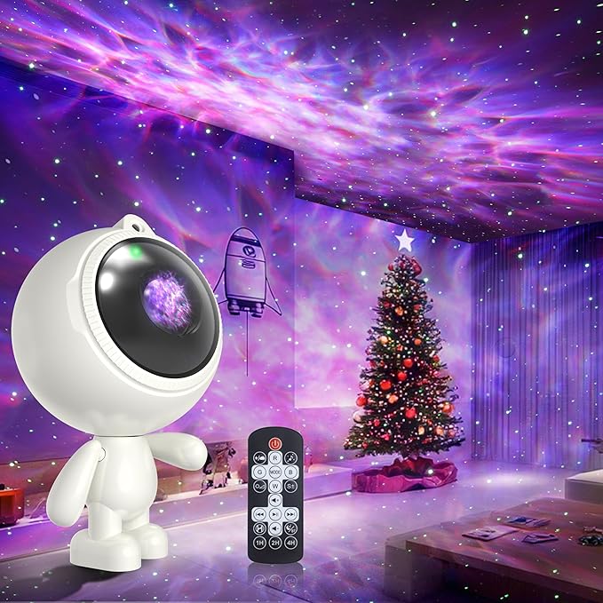 AIRIVO Dreamers Star Projector,Astronaut Galaxy Projector Bluetooth Speaker with Remote,White Noise,Interactive Posture Adjustment,Room Bedroom Decor,Birthday Christmas Gifts for Kids Adults-CubbioJoy