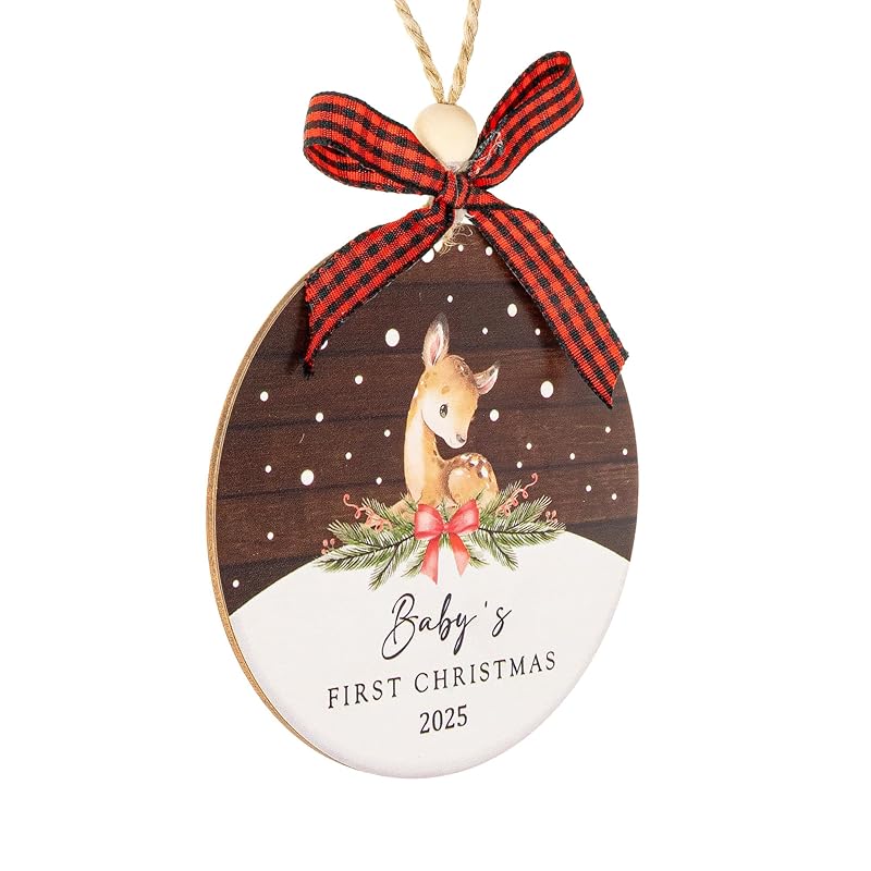 Baby's First Christmas Ornament 2025, New Baby Ornament for Girls Boys, Baby Announcement, Family Tree Xmas Ornament, Baby 1st Christmas Ornaments, Christmas Tree Hanging Decorations, Baby Gift-CubbioJoy