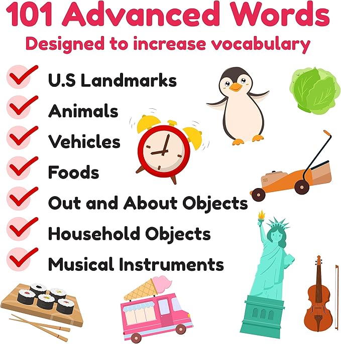 Advanced Flash Cards for Toddlers 3-5 Years – 101 Flashcards – Preschool Flash Cards – Kindergarten Flash Card for Kids – Toddler Learning – Educational Gift - for Ages 3, 4, 5 & 6-CubbioJoy