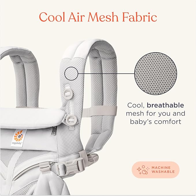 Ergobaby Omni Classic (formerly OMNI 360) All-Position Baby Carrier for Newborn to Toddler with Lumbar Support and Cool Air Mesh, 7-45 Pounds, Midnight Blue, One Size-CubbioJoy