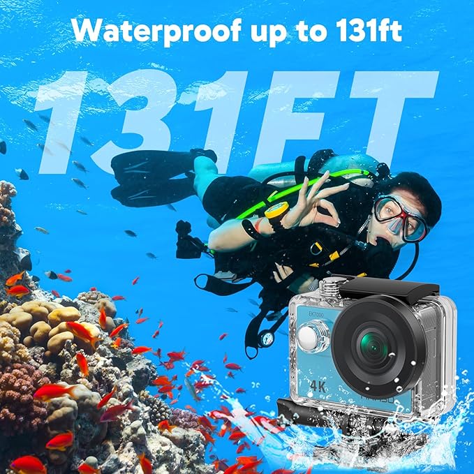 AKASO EK7000 4K30FPS 20MP WiFi Action Camera with EIS Ultra HD 131FT Waterproof Underwater Camera Remote Control 4X Zoom Support External Microphone-CubbioJoy