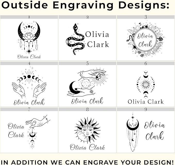 Custom Crystal Trinket Box - Tarot Cards Holder Engraved Keepsake Box for Witch Essentials, Witchcraft Gifts for Women, Esoteric Gifts for Tarot Lovers, Witchy Valentines Gifts, Stone Crystal Storage-CubbioJoy