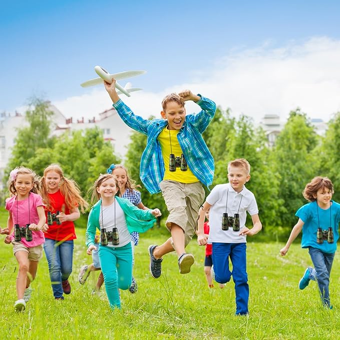 Deekin 16 Toy Binoculars for Kids with Neck String Learning Novelty Binocular Bulk Jungle Safari Hunting Party Favor for Explorer Gifts Bird Watching Camping Hunting, 4.3 x 4.1 Inch(Camouflage)-CubbioJoy