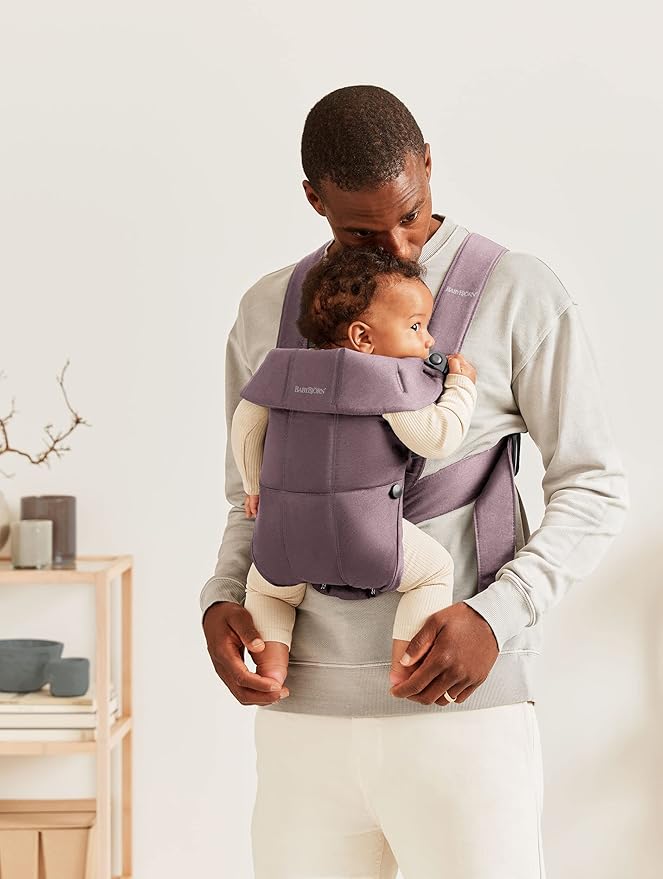 BabyBjörn Baby Carrier Mini, Cotton, Dark Purple | Newborn Carrier (7-25 lbs), Ergonomic, Easy-to-Use-CubbioJoy