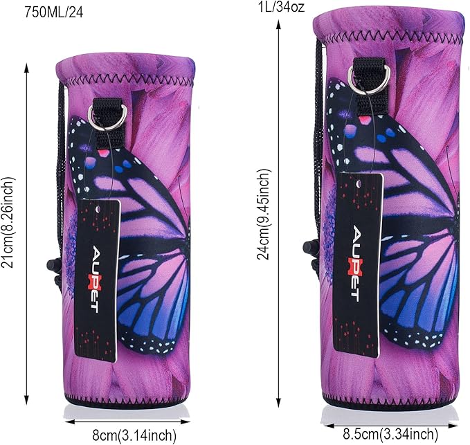 AUPET Water Bottle Bag Carrier,24oz/32oz Insulated Neoprene bottle Sling Holder Case Pouch Cover for 1000ML/750ML Bottles with Shoulder Strap for walking-CubbioJoy