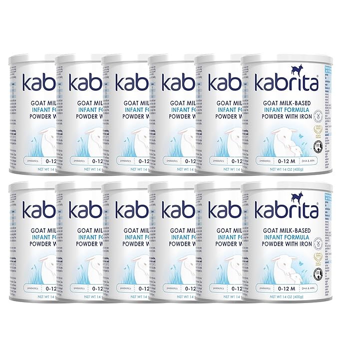 Kabrita Goat Milk Infant Formula - Easy to Digest Baby Formula 0-12 Months - Contains Prebiotics, Iron, DHA, Non-GMO - Gentle on Sensitive Tummies - Formula Supporting Gut Health & Sleep - 14oz (Pack of 12)-CubbioJoy