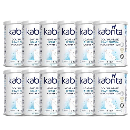 Kabrita Goat Milk Infant Formula - Easy to Digest Baby Formula 0-12 Months - Contains Prebiotics, Iron, DHA, Non-GMO - Gentle on Sensitive Tummies - Formula Supporting Gut Health & Sleep - 14oz (Pack of 12)-CubbioJoy