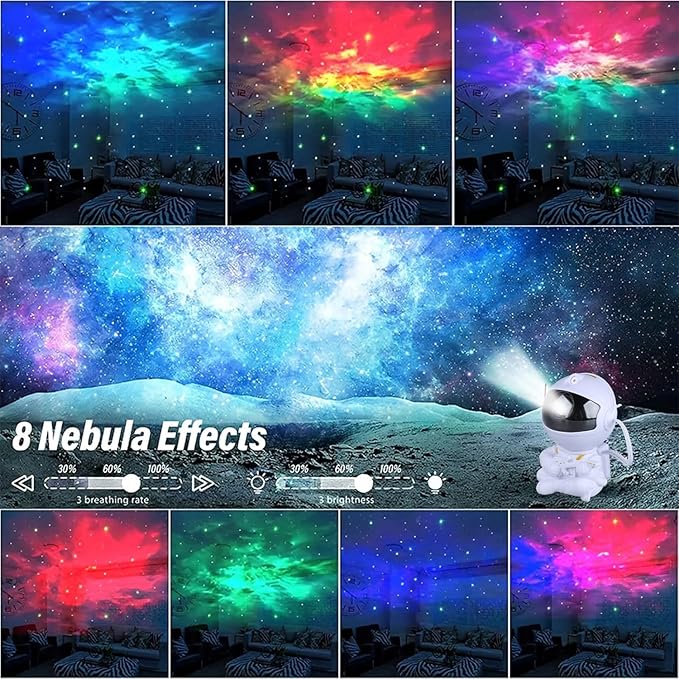 Astronaut Star Projector, Star Projector Galaxy Light for Kids，8 Modes Remote and 270° Adjustable Led Lights for Bedroom, Girls Room Decoration, Home Theater, Ceiling, Timer (White Guitar)-CubbioJoy