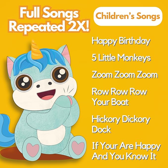 Children's Songs: Musical Toys & Interactive Sound Book for Toddlers 1-3, Baby’s First Year Music Book Gift, Singing Book for 1 Year Old Toddler & Kids, Nursery Rhymes Musical Books & Educational Toy-CubbioJoy