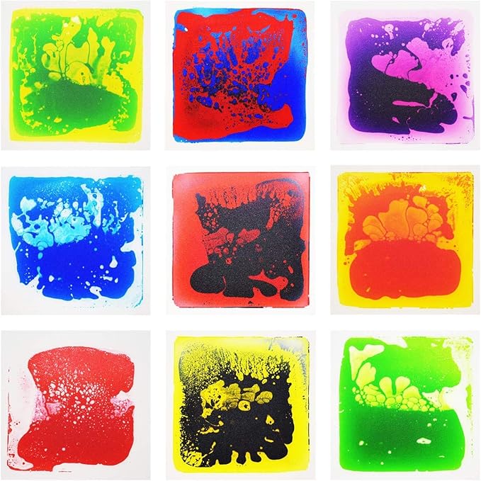 Art3d Liquid Fusion Activity Play Centers for Children, Toddler, Teens, 12" X 12" Pack of 9 Tiles-CubbioJoy