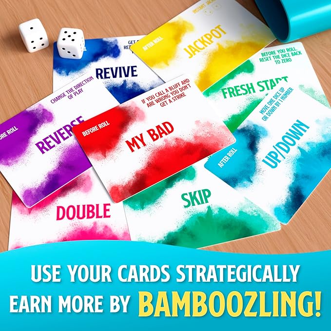 Bamboozled - A Hilariously Fun Bluffing Dice & Card Game. Family-Friendly Party Game for Kids, Teens & Adults. Fast and Easy to Learn-CubbioJoy