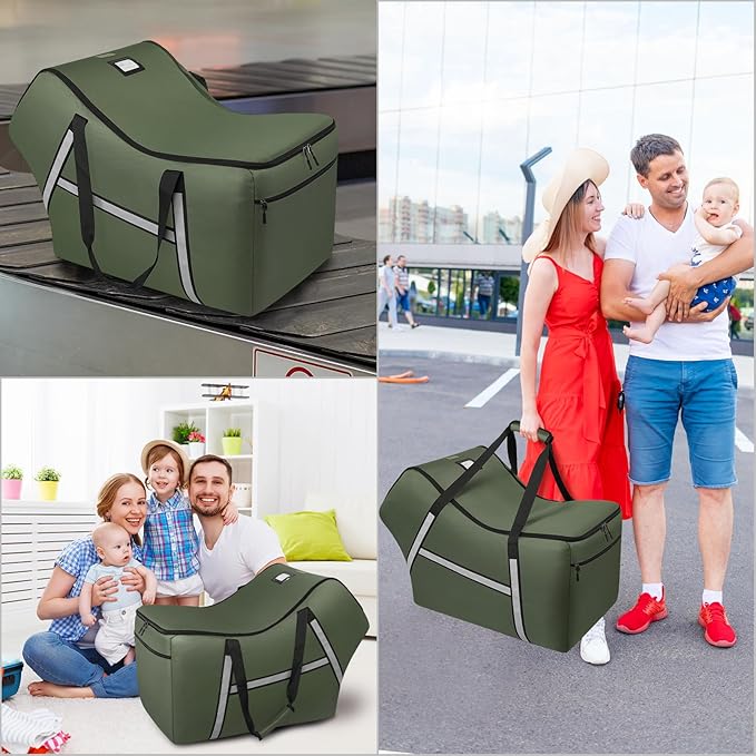 Infant Car Seat Travel Bag for Airplane Compatible with All Nuna Pipa Car Seat and Base,Chicco KeyFit 30 and Base, Padded Car Seat Bags for Air Travel,Car Seat Gate Check Bag with Side Pocket, Green-CubbioJoy