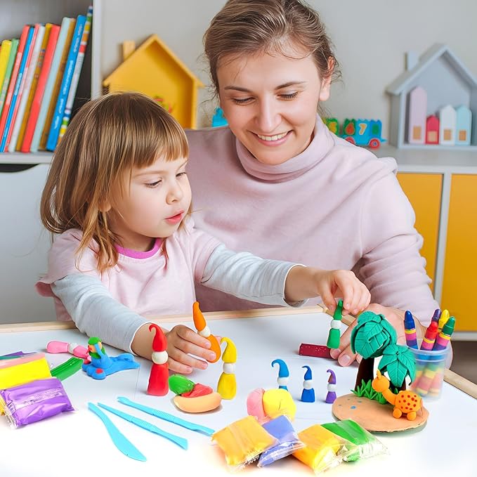 Air Dry Clay for Kids,90 Colors Modeling Model Magic Clay,DIY Molding Clay Starter Kit with Sculpting Tools,Soft and Non-Sticky,Art and Crafts for Boys & Girls 3-12 Years Old.-CubbioJoy