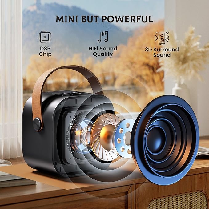 IROO Mini Karaoke Machine for Kids, 2025 TOP Toys Birthday Gifts Ideas for Girls Ages 4, 5, 6, 7, 8, 9, 10, 12+ Years Old, Portable MP3 Player with 2 Wireless Mics for Party(Black)-CubbioJoy